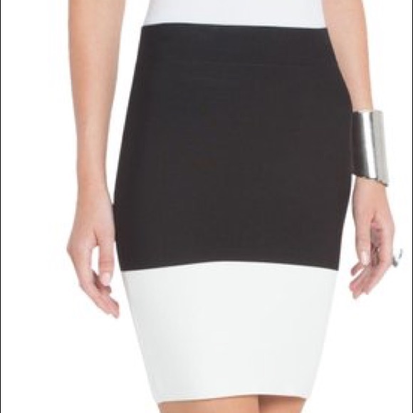 NWOT BCBGMAXAZRIA Color Block Pencil Skirt - Picture 6 of 7